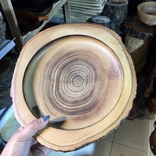 ถาดไม้ ถาดขูด ติดเปลือก สำหรับใส่อาหาร