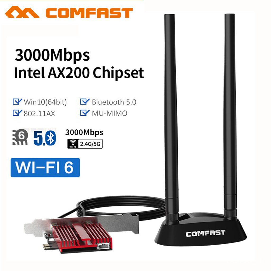 [NEWEST]3000Mbps Wi-Fi6 & Bluetooth 5.0 PCIe Wireless Wifi Adapter ...