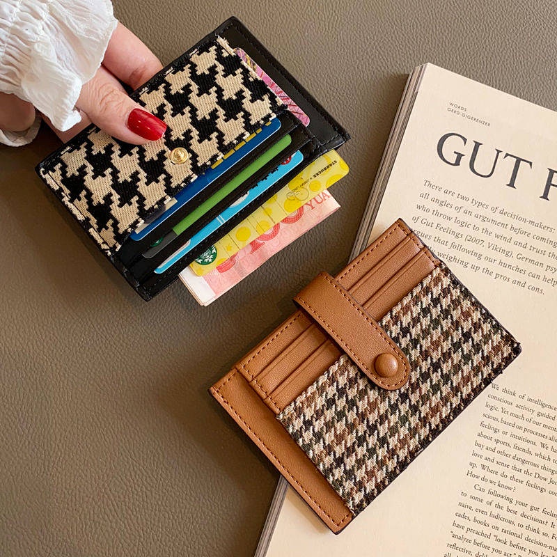 FAST Delivery Anti-Degaussing Card Holder Women’s Small and Ultra-Thin Mini Exquisite High-End Simple Fashion Card Clamp KNim – โปรปัง