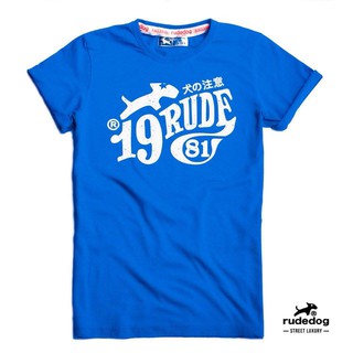 Rudedog เสื้อคอกลม ชาย หญิง  รุ่น Rude81 สีฟ้า