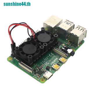 【sunshine44】โมดูลพัดลมระบายความร้อน Cpu PCB แบบคู่ สําหรับ Raspberry pi