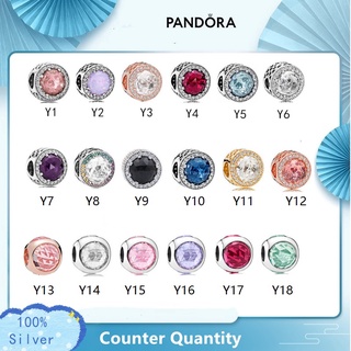 Pandora จี้ลูกปัดแก้วคริสตัล เงินสเตอร์ลิง 925 ของขวัญวันเกิด สําหรับสุภาพสตรี p825