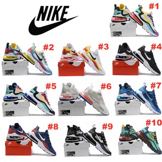 NlKE แท้% รองเท้าลำลองผู้ชาย AIR MAX 270 REACT รองเท้าวิ่งของกีฬารองเท้าวิ่งรองเท้าลำลองรองเท้าแฟชั่น