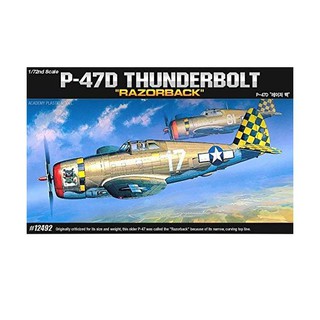 โมเดลเครื่องบิน Academy Model 1/72 AC12492 P47D THUNDERBOLT "RAZOR-BACK"