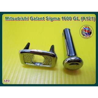 ปุ่มล็อต+ แหวนปุ่มล้อคประตู (689) สีชุบ   - Mitsubishi Galant Sigma 1600 GL (A121) Door Lock Knob &amp; Surround