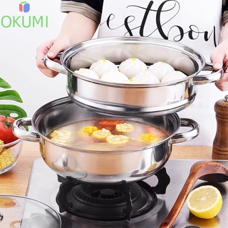 OKUMI_SHOP หม้อนึ่ง หม้อสุกี้ หม้อต้ม หม้อสแตนเลสอย่างดี ขนาด 28 ซม สามารถใช้กับเตาแม่เหล็กไฟฟ้า