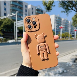 Huawei Y9 Y9S Y9A Y7A Y7 Y7P Y6P Y6S Y6 Prime Pro 2019 หรูหรา การ์ตูนน่ารัก โหดหมี ขาตั้ง เคสโทรศัพท์ ซิลิโคนนุ่ม กันกระแทก เคสป้องกัน