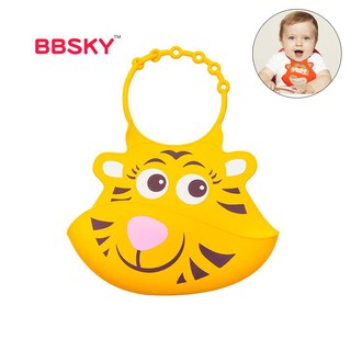 Silicone baby BIB ผ้ากันเปื้อนซิลิโคนสำหรับเด็ก ลายเสือน้อย