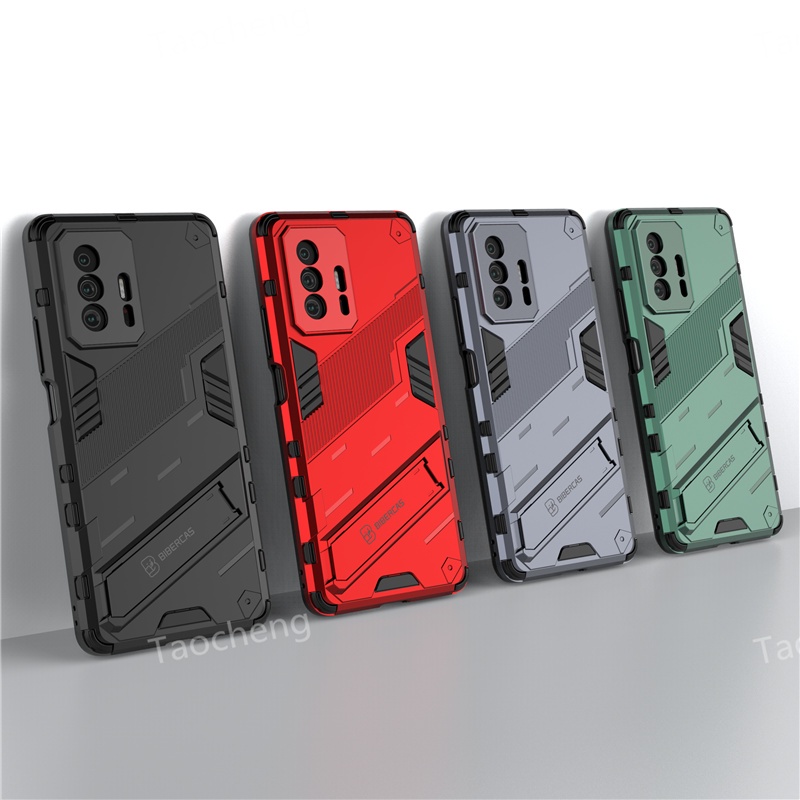 เคสโทรศัพท์ แบบแข็งกัน กระแทก พร้อมขาตั้ง สําหรับ Xiaomi Mi 11T Pro 11TPro Phone Case Hard Fashion Armor Shockproof Soft Stand Holder Bracket Back Cover With Camera Protection ราคา ถูกที่สุด ดีลบีเคเค แกลเลอรีภาพที่ 3