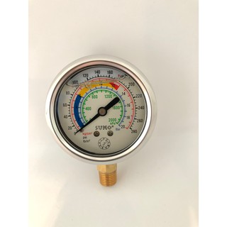 เฟรชเชอร์เกจ เกจวัดแรงดัน pressure gauge หน้าปัดน้ำมัน 20bar