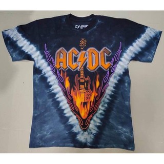 เสื้อยืดLiquidblue มัดย้อมวี วงACDC ลิขสิทธิ์แท้