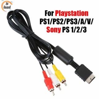 【IS】สายเคเบิลอะแดปเตอร์ 1.8 ม. 3rca Tv Av สําหรับ Ps2 Ps3