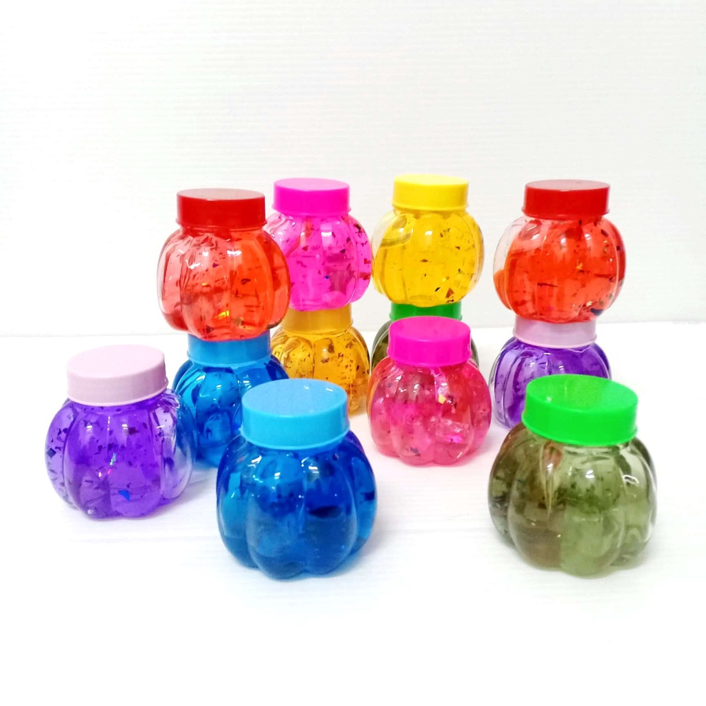 สไลม์ คละแบบ สลาม Smile กระปุก สีสดใส (สั่งซื้อ 1 ครั้ง ได้ 12 กระปุก ตามรูป เด็กๆ ชอบ ตรงปก