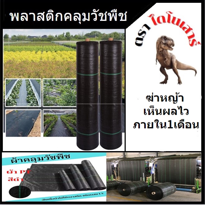 พลาสติกคลุมวัชพืช ยกม้วน100เมตรกว้าง2เมตร ผ้าคลุมหญ้า แผ่นคลุมดิน ผสมUV ฆ่าหญ้า เห็นผลไวภายใน1เดือน 