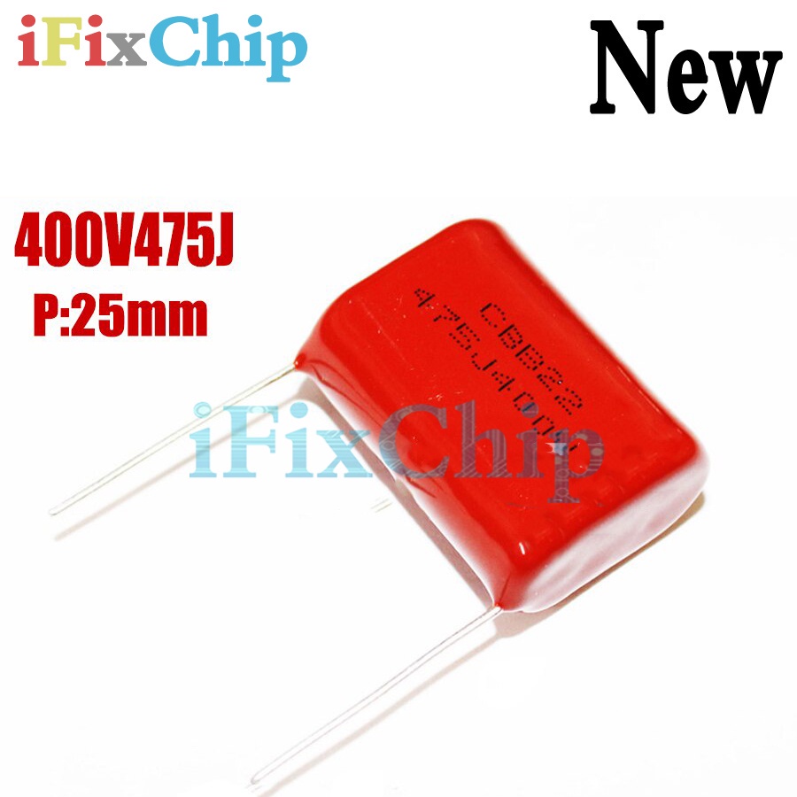ตัวเก็บประจุโพรพิลีน 400V475J ฟิล์ม 400V 475J 475J400V Pitch 25 mm.400V 4.7UF CBB 5 ชิ้น ta mm.