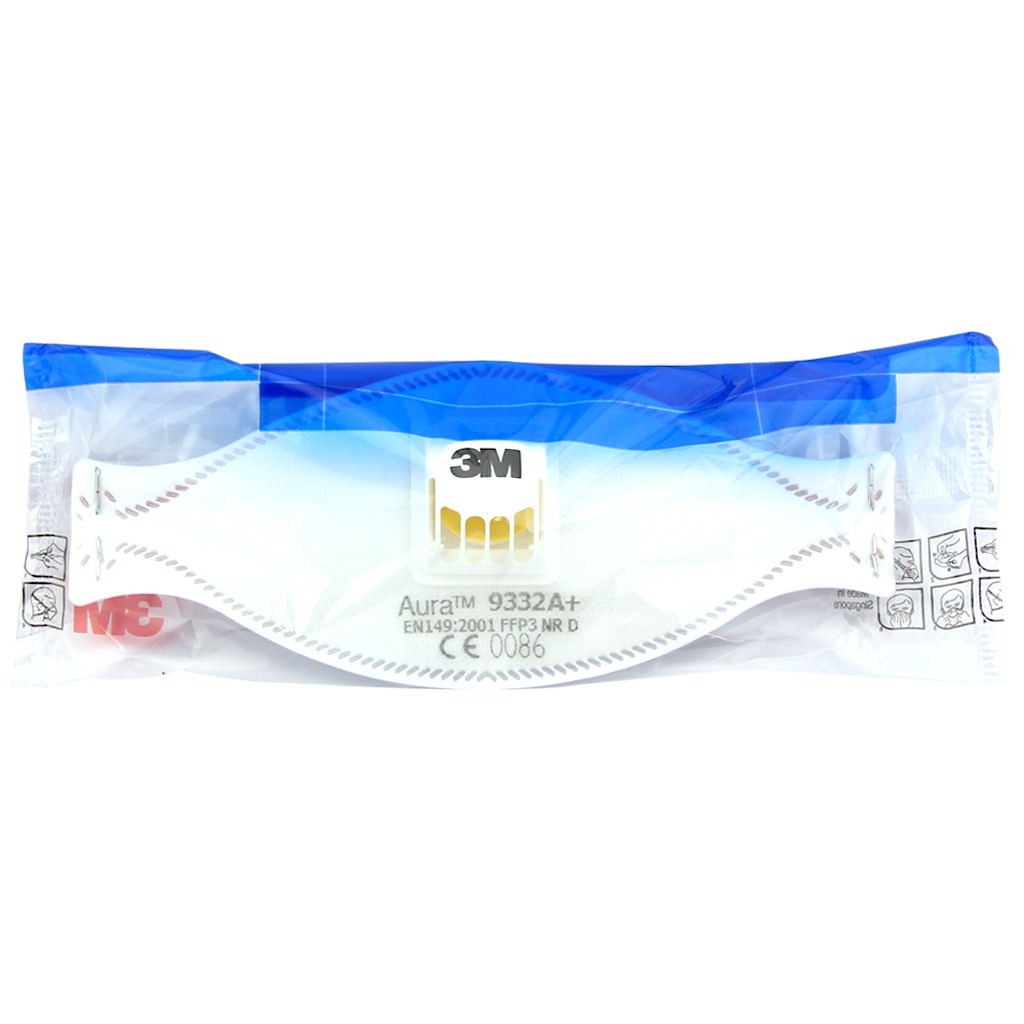 3M หน้ากากป้องกันฝุ่นละออง มีวาร์ว 9332A+ (FFP3) 99% มาตรฐานยุโรป