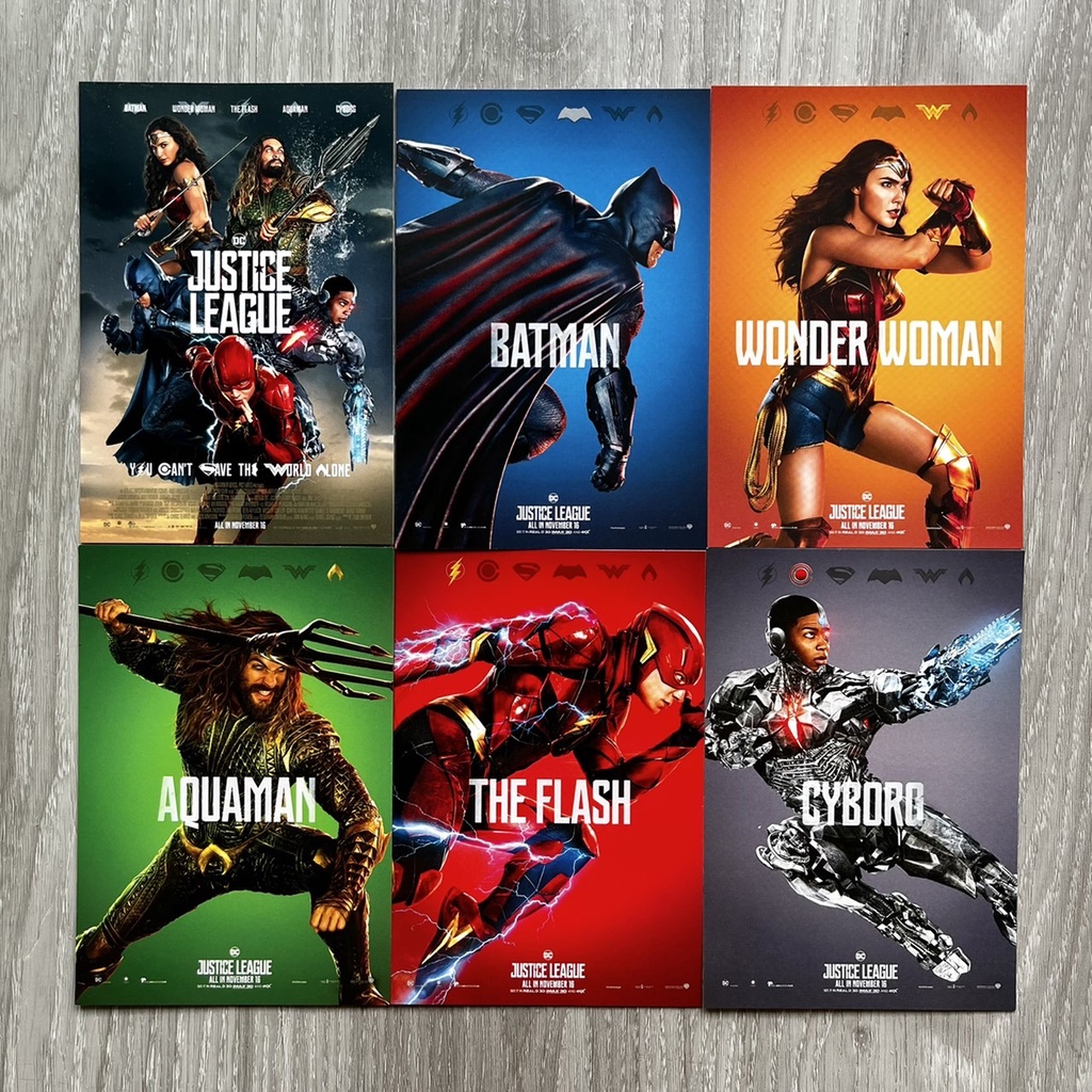 🃏Major Cineplex ชุดเซ็ตโปสการ์ด  Justice League ลิขสิทธิ์แท้ 6 ใบ 6 แบบ จาก Major Cineplex