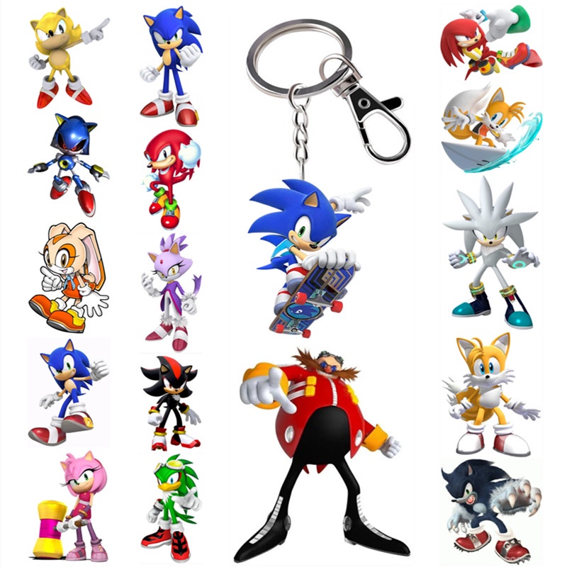 พวงกุญแจอะคริลิค จี้ฟิกเกอร์อนิเมะเกม Sonic the Hedgehog ของขวัญของที่ระลึก สําหรับเก็บสะสม
