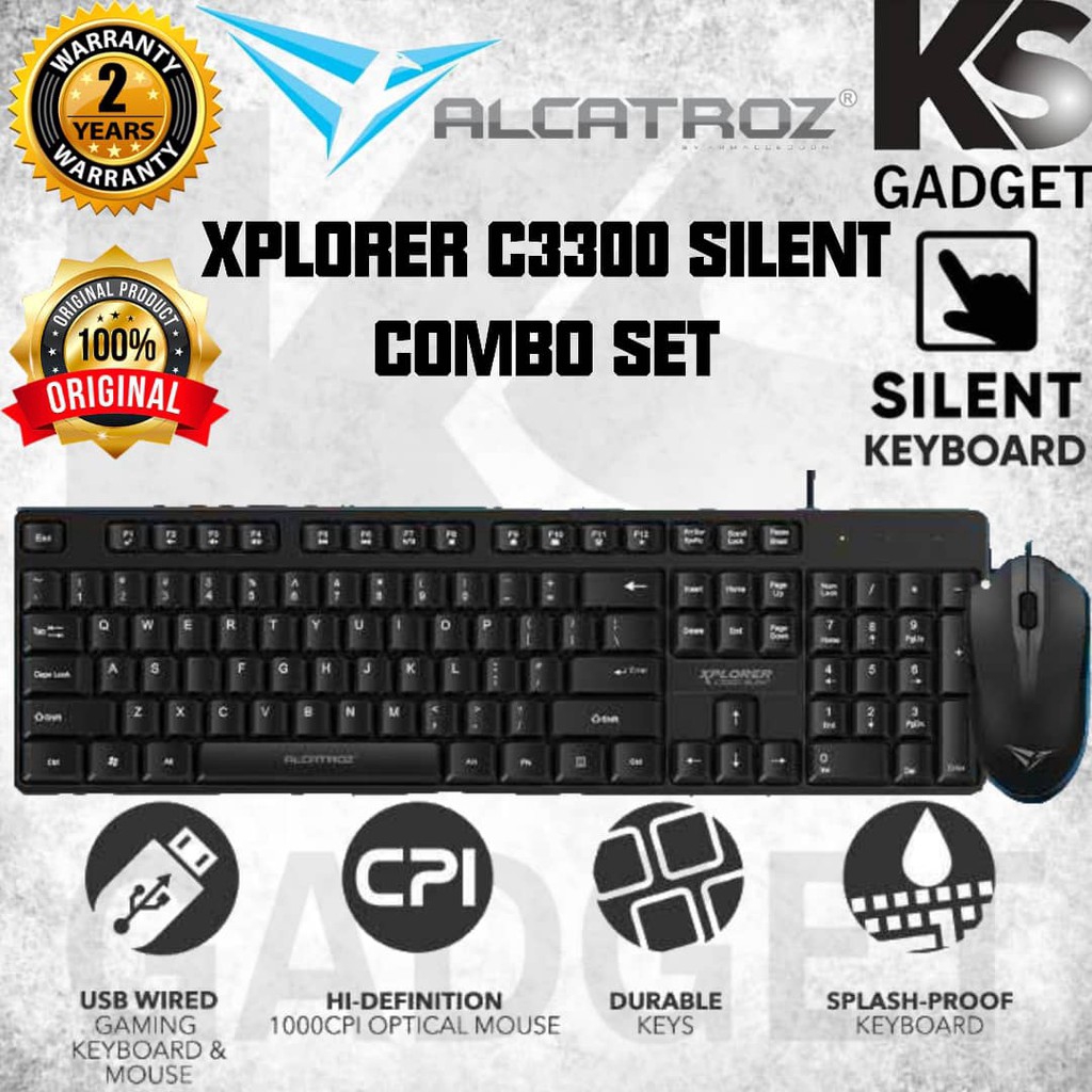 Alcatroz xplorer c3300 คีย์บอร์ดและเมาส์เงียบ