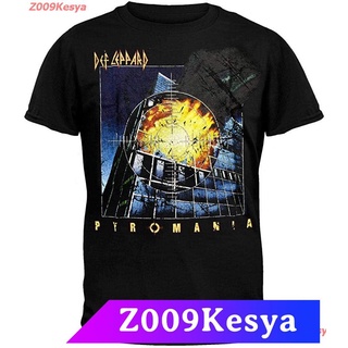 Z009Kesya เสื้อยืดสีพื้นคอกลม FEA Mens Def Leppard Short Sleeve T-Shirt sale