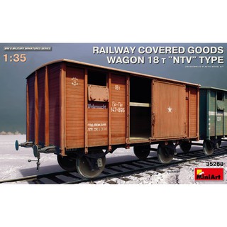 โมเดลตู้รถไฟ MiniArt 1/35 MI35288 Railway Covered Goods Wagon 18T "NTV" Type