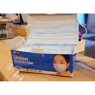 พร้อมส่ง หน้ากากอนามัย Union mask หนา 3 ชั้น 50 ชิ้น