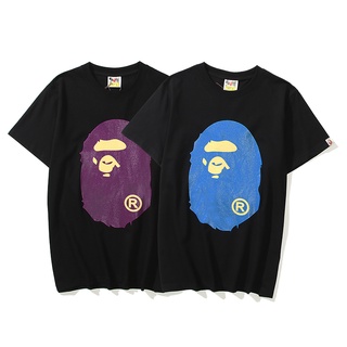 เสื้อยืดโอเวอร์ไซส์Bape เสื้อยืดแขนสั้น ผ้าฝ้าย พิมพ์ลาย แฟชั่นสําหรับผู้ชาย และผู้หญิงS-3XL