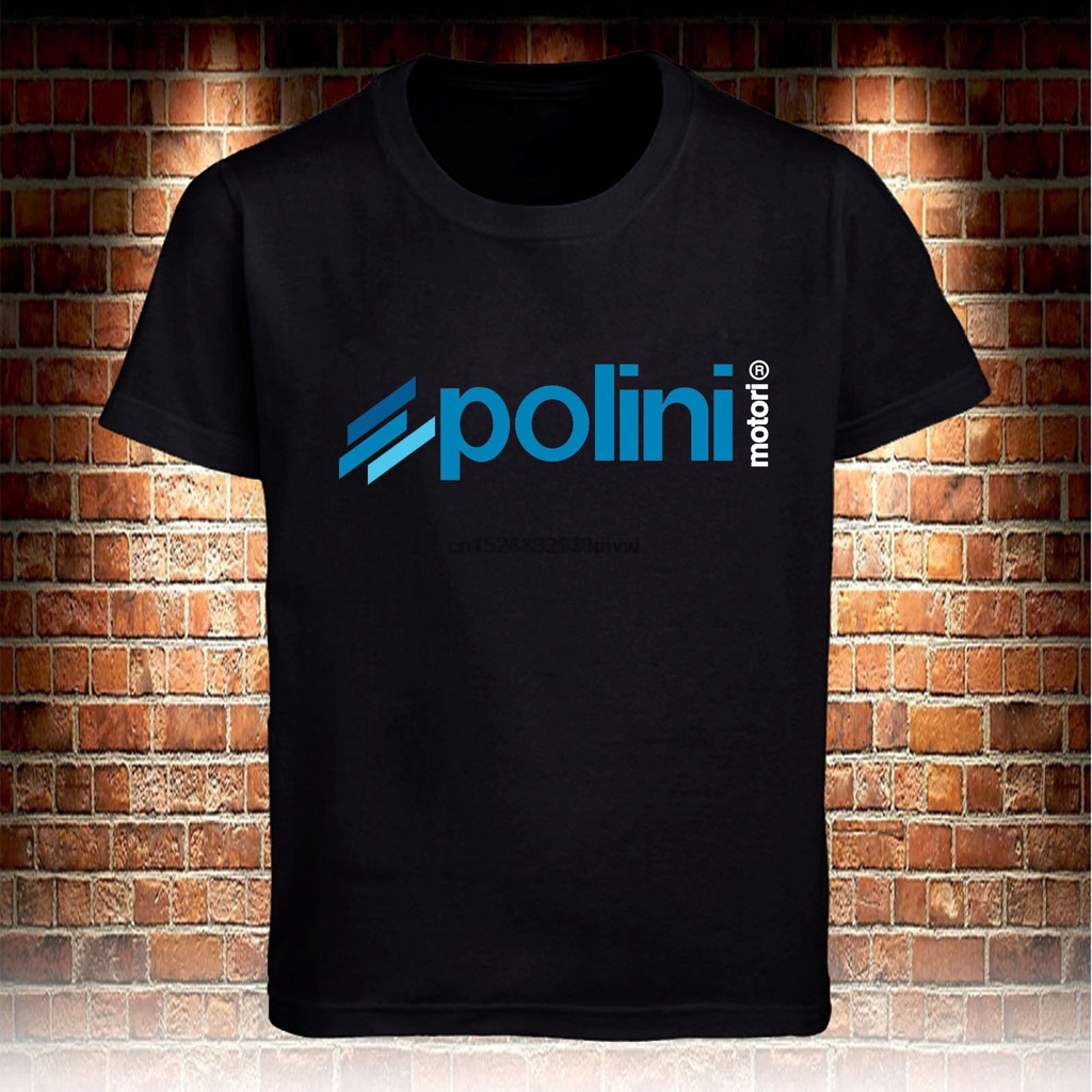 เสื้อยืดผ้าฝ้ายพิมพ์ลายขายดี เสื้อยืด พิมพ์ลาย Polini Italy Scooter Racer สีดํา สําหรับผู้ชาย