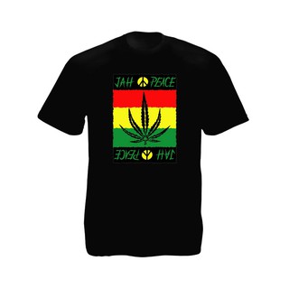 เสื้อยืดราสต้า Tee-Shirt Jah Peace Rasta Black Tee-Shirt