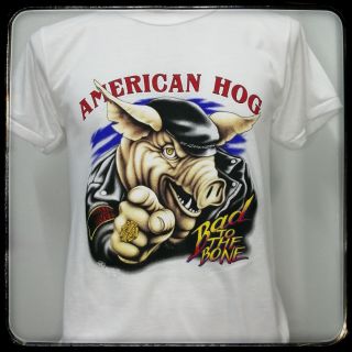 🇺🇸​เสื้อฮาเลย์3Dหมูชี้นิ้วสีขาวผ้าบาง🇺🇸