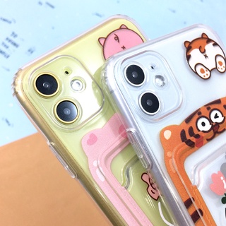 Oppoพร้อมส่ง!! เคสนิ่มใสกันกล้อง TPU ด้านหลังมีช่องใส่การ์ด เคสมือถือกันกล้อง เคสใส่การ์ด