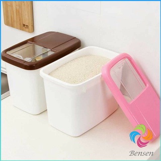 Bensen ถังเก็บข้าวสารพร้อมถ้วยตวง กล่องเก็บข้าวสารกันแมลง กันความชื้น Rice Storage Box with Cup