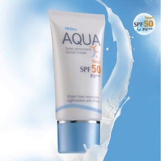 ครีมกันแดด Mistine Aqua Base Sunscreen Facial Cream SPF 50 PA+++ 20g.