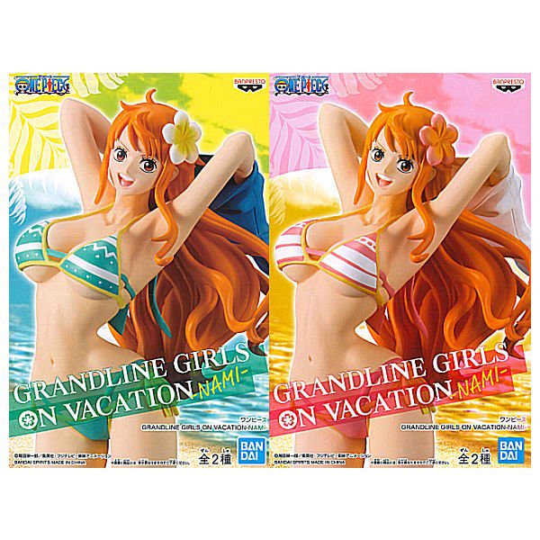 ฟิกเกอร์แท้ Nami แมวทอง Grandline Girls On Vacation สีชมพู