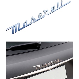 โลโก้ตัวอักษรตัวเขียน มาเซลาติ ติดด้านหลัง ชุบโครเมี่ยม New Maserati logo body letter logo Levante rear tail