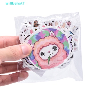 [WillbehotT] สติกเกอร์ ลายสัตว์ Llama Alpaca สําหรับติดตกแต่งแล็ปท็อป กระเป๋าเดินทาง สเก็ตบอร์ด 50 ชิ้น