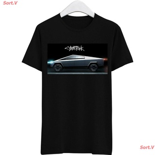 Sort.V 2021 เสื้อยืด Tesela Cyber Truck Tesla Elon Musk Tasla Cybertruck สําหรับผู้ชาย เสื้อยืดผ้าฝ้าย 100%