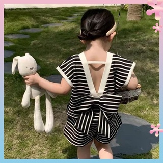 Girls summer suit childrens Chanel style two-piece suit fashionable western style baby girls bow summer sleeveless suit