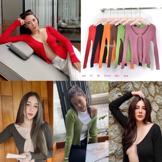 ✨พร้อมส่ง✨ Jacquemus Knit Top เสื้อไหมพรม เสื้อไหมพรมเปิดอก เสื้อไหมพรมเซ็กซี่ เสื้อไหมพรมแขนยาว เสื้อ jacquemus