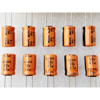 NCC Nippon Chemi-con GXE 47uf 50v 125° capacitor ตัวเก็บประจุ คาปาซิเตอร์ระยะขา 5 มม mm