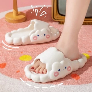 🍓EnJoy🍓 พร้อมส่ง (LT-Cloud)รองเท้าแตะมินิมอลส้นหนา ลายเมฆ ใส่ได้ทั้งผู้ชายผู้หญิง กันน้ำกันลื้น