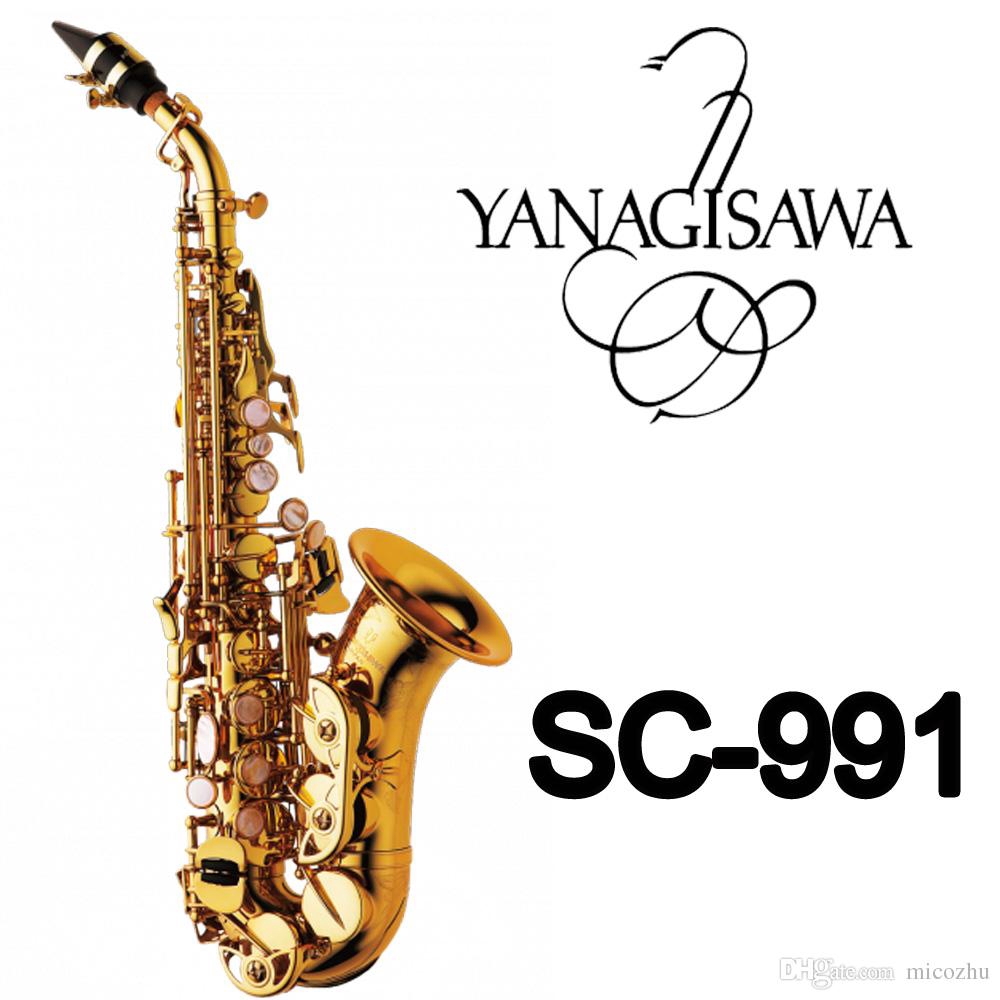 Yanagisawa SC-991 ขนาดเล็กโค้ง Soprano แซ็กโซโฟนทองเหลืองทอง Sax Professional