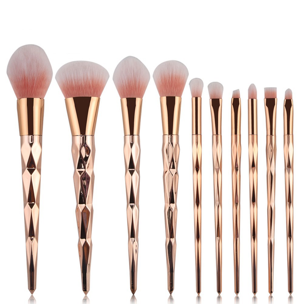 แปรงแต่งหน้าด้ามสีโทนกุหลาบ ชิ้น 10 สินค้าขายดี Makeup-brush เดรส ราคาถูก ราคา นำเข้า