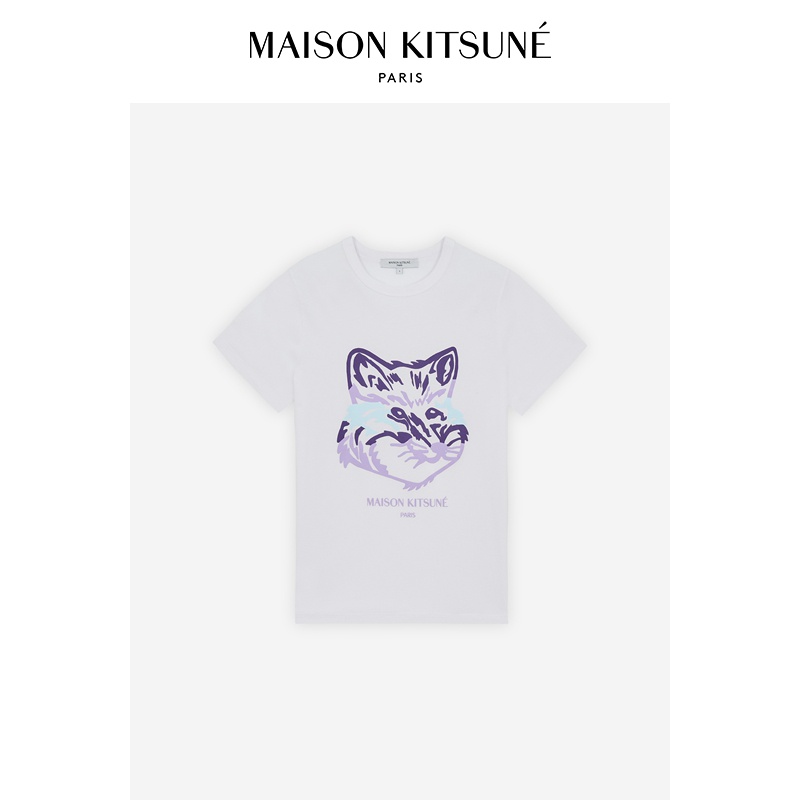 Maison Kitsune Spring Summer New Product Big Fox Head Print Ladies Round Neck Casual Short-Sleeved T-Shirt