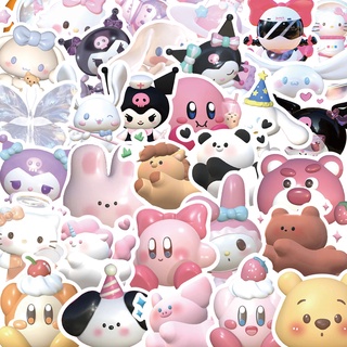 สติกเกอร์ ลายการ์ตูน Sanrio Hellokitty Mymelody Kuromi น่ารัก 3D สําหรับตกแต่ง 51 ชิ้น