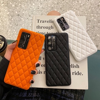 เคสโทรศัพท์มือถือหนัง TPU แบบนิ่ม ลายตาราง หรูหรา สําหรับ huawei P30 Pro P40 p40pro