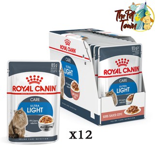 Royal Canin Ultra light อาหารแมว(แบบเปียกชนิดซอง) อายุ 1-10 ปี ที่ต้องการควบคุมน้ำหนัก 85gx12ซอง