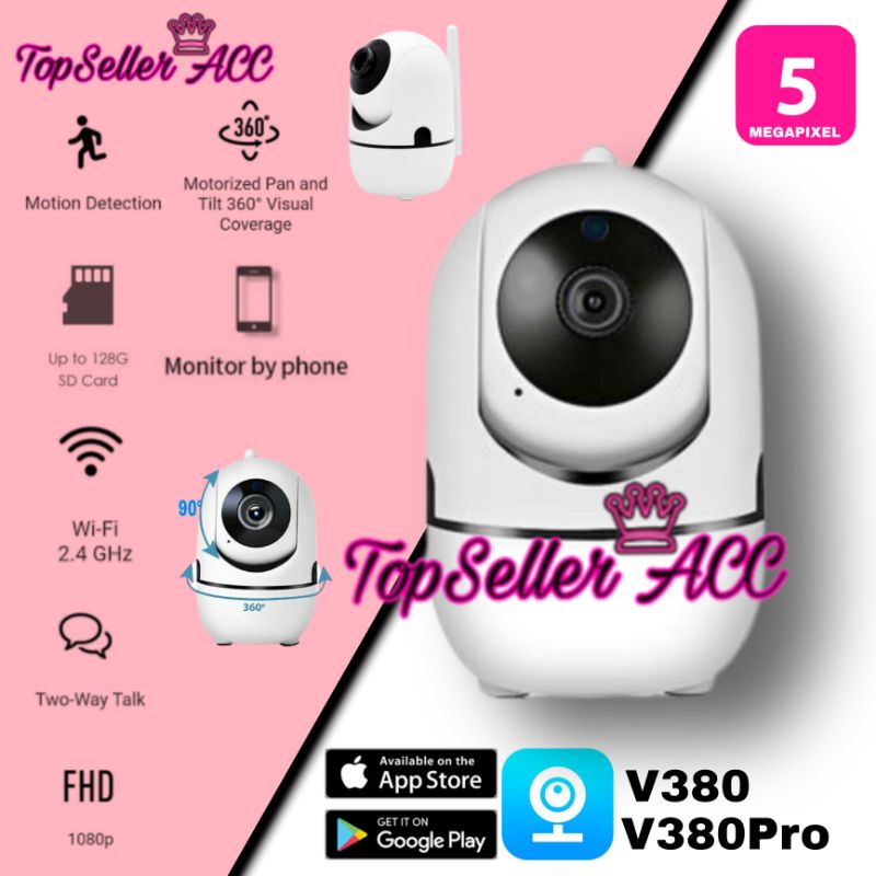 กล้อง IP WiFi V380 IP Cam การติดตามมนุษย์ไร้สาย 5MP 1080P V380Pro