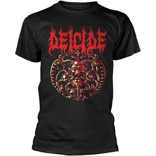 คอลูกเรือเสื้อยืดคอกลมDeicide เสื้อยืดคอกลม แขนสั้น ผ้าฝ้าย พิมพ์ลายอัลบั้มชื่อตัวเอง สีดํา แฟชั่นฤดูร้อนผ้าฝ้ายแท้