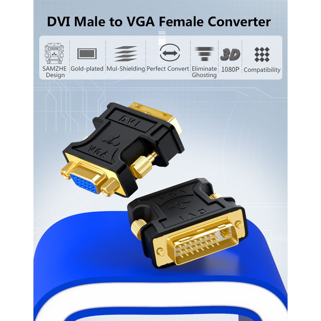 ลดราคา SAMZHE(ZH-333,ZH-310) 24+5 DVI-I Male to VGA Female Adapter Video Converter HDTV Adapter DVI to VGA #ค้นหาเพิ่มเติม digital to analog External Harddrive Enclosure Multiport Hub with สายโปรลิงค์USB Type-C Dual Band PCI Express Adapter ตัวรับสัญญาณ